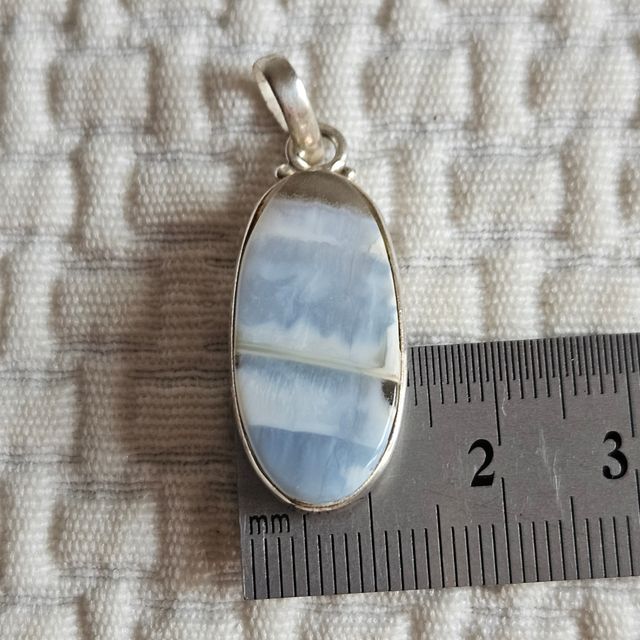 Colgante ópalo azul plata 925