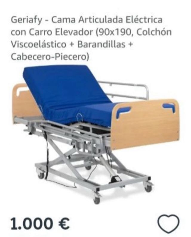 Cama Geriafy articulada eléctrica profesional.