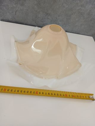 Lampada Vetro Murano Beige e Bianco