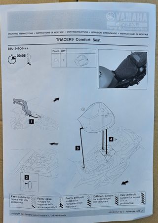 Asiento Comfort Yamaha Tracer 9