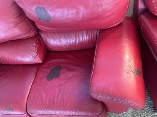 Sofá piel rojo