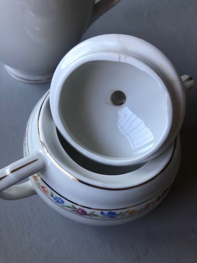 Lechera y azucarero porcelana