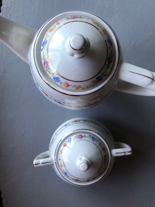 Lechera y azucarero porcelana