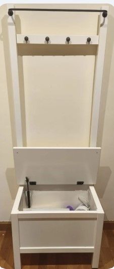 Banco perchero HEMNES ikea blanco, asiento comodo