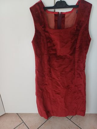 Vestito velluto rosso