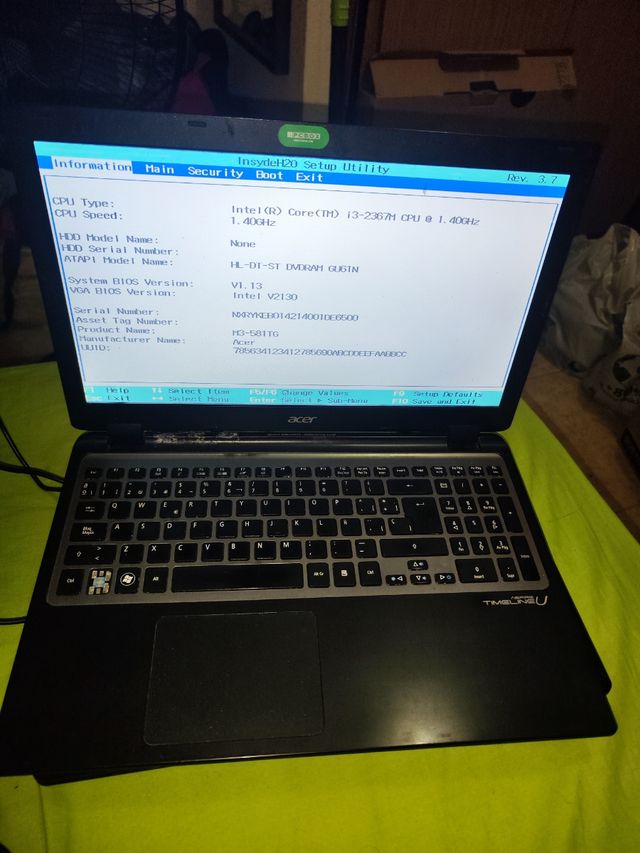 Computer portatile Acer i3-2367M da 1,40 GHz