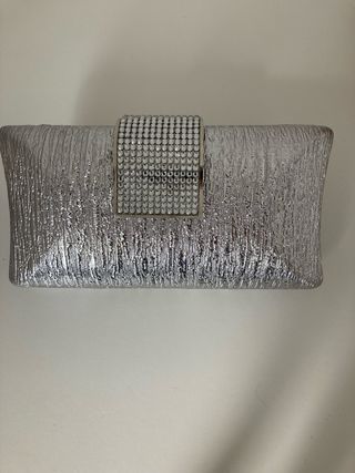 Bolso fiesta plata brillante