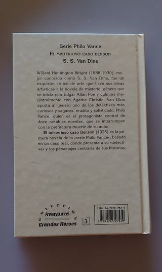 El misterioso caso Benson . Novela negra
