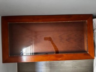 Mesa centro elevable madera cristal
