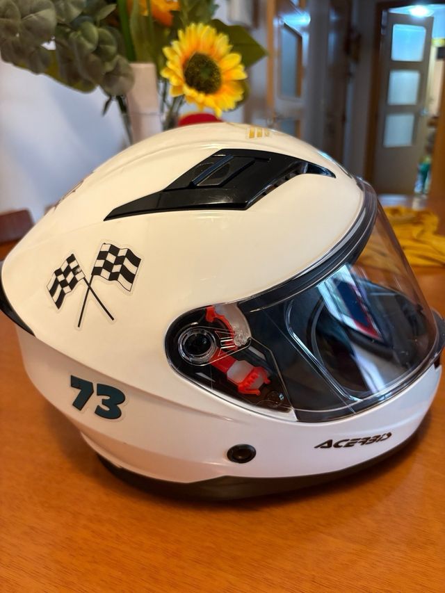 Casco moto niño Acerbis blanco 48CM