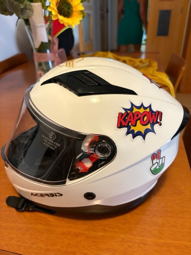 Casco moto niño Acerbis blanco 48CM