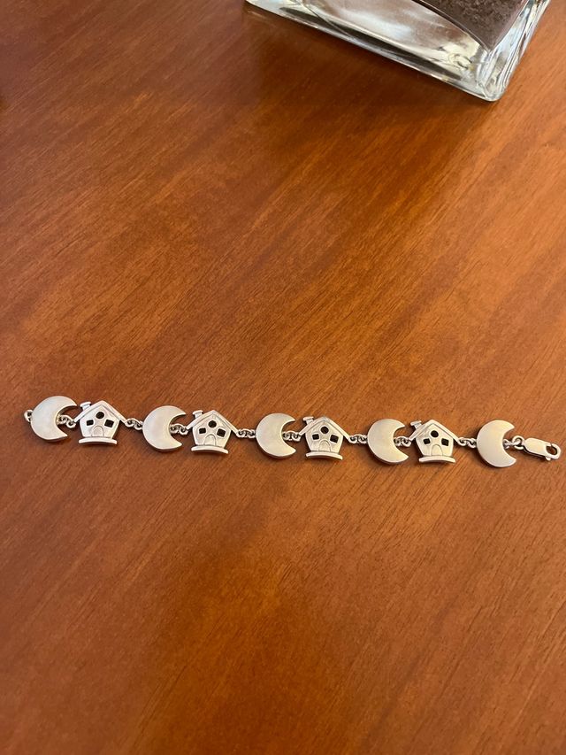 Pulsera plata casas luna