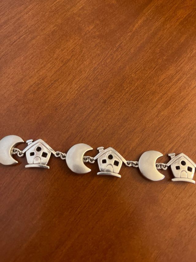 Pulsera plata casas luna