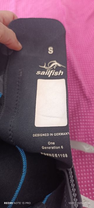 Neopreno Sailfish One talla S 
Hombre 