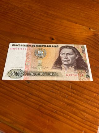 Billete 500 Intis Perú - Nuevo