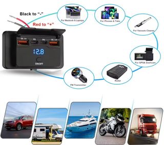 Cargador coche 12-24V QC3.0 PD