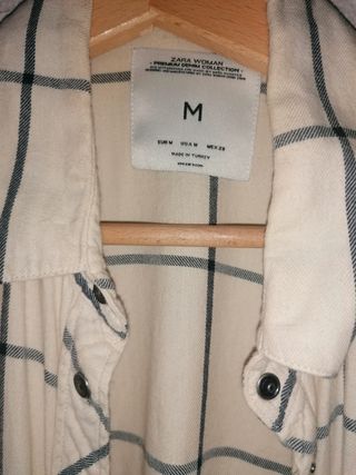 Camisa cuadros Zara M