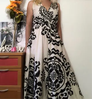 Vestido largo estampado 