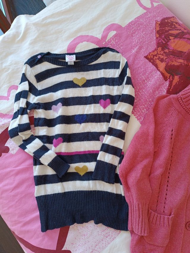 2 Maglie Bambina 3 Anni - Golfino + Vestito