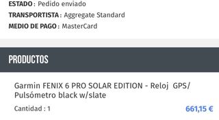 Garmin Fenix 6 PRO Solar - Negro/Gris