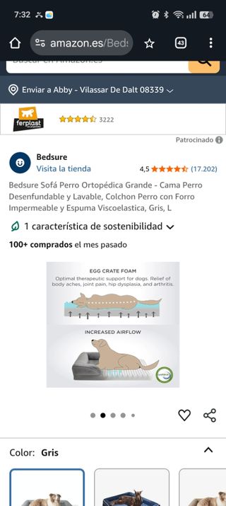 Cama perro gris -  Eheyciga