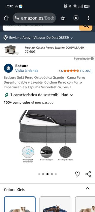 Cama perro gris -  Eheyciga