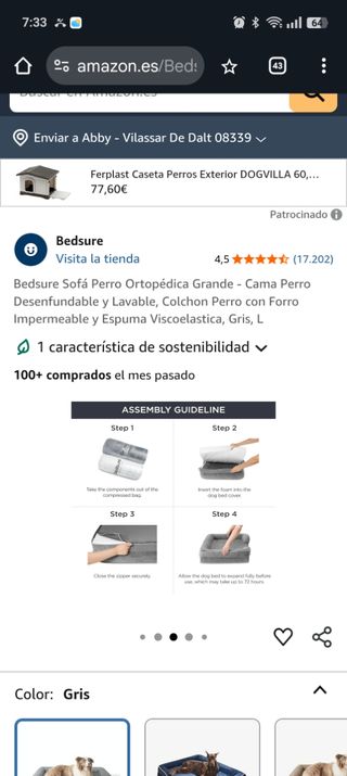 Cama perro gris -  Eheyciga