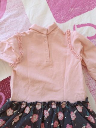 Vestito bimba 2/3 anni - Rosa fiori