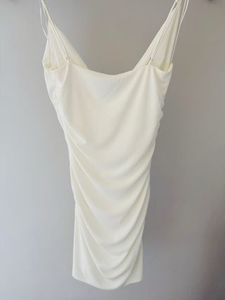 Vestido Zara blanco fruncido