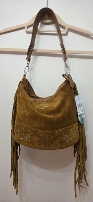 Bolso ante marrón flecos