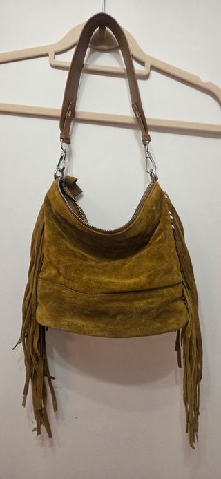 Bolso ante marrón flecos
