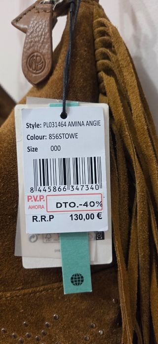 Bolso ante marrón flecos