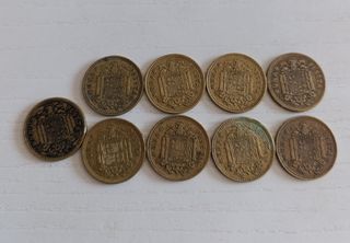 9 Monedas 1 Peseta España 1966