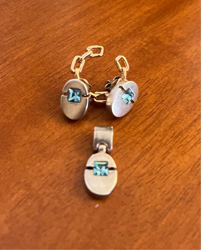 Conjunto Joyas Plata Azul