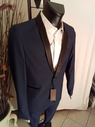 Completo Uomo Elegante Blu