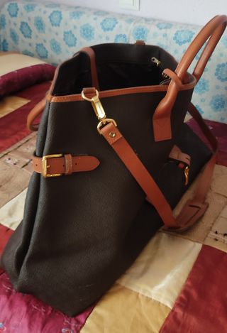 Bolsa viaje cuero marrón