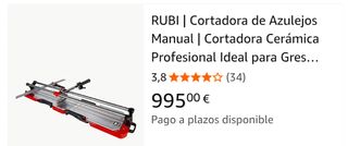 Cortadora Rubi Tx-1250: ¡Como nueva!