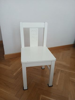 Silla infantil blanca madera