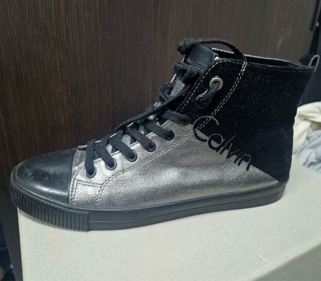 Zapatillas Calvin Klein Plata-Negro