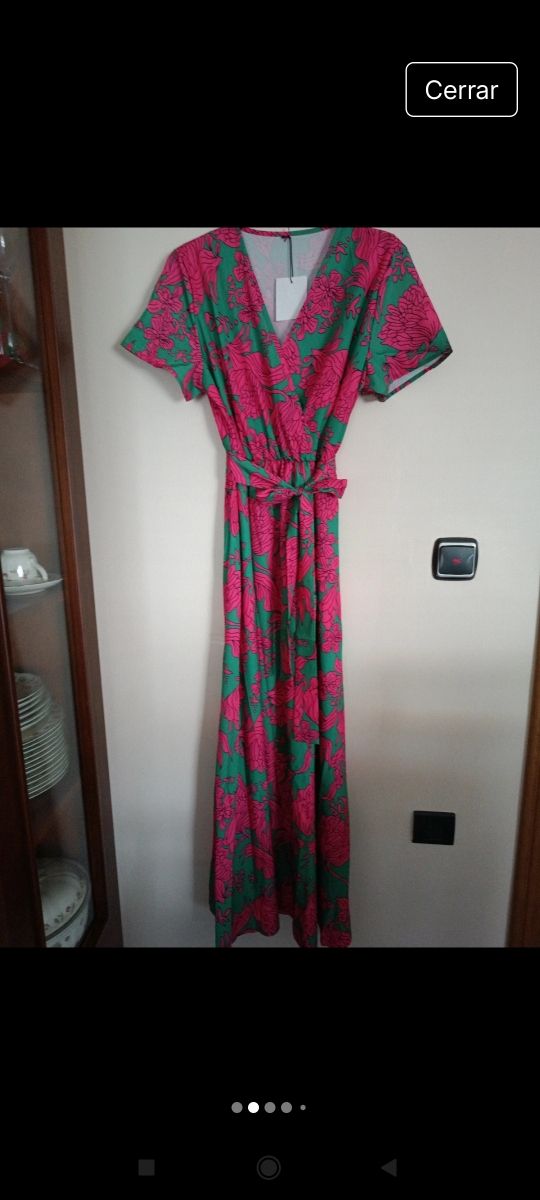 Vestido largo estampado flores..