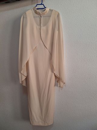 Vestido largo Unno beige talla L