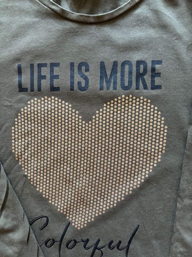 Maglia Bambina Maniche Lunghe Verde tg 9-10 anni