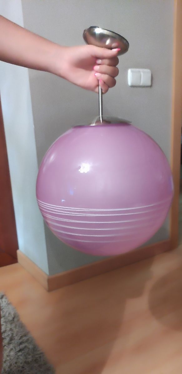 Lámpara techo globo cristal morada