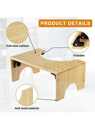 Taburete WC bambú plegable