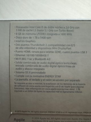 Mac mini Apple Plata