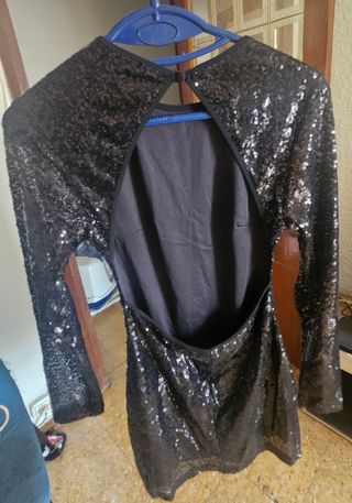 Vestido lentejuelas fiesta negro