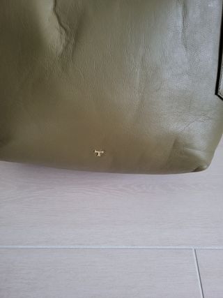 Bolso tote cuero verde oliva
