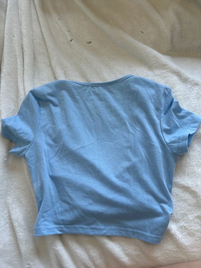 Top azul c/escote cruzado