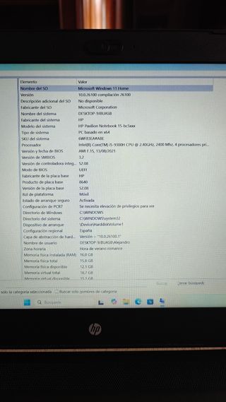 Portátil HP Pavilion 15-bc520ns