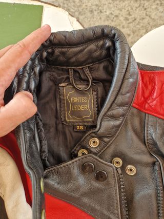 Chaqueta y pantalon de cuero para moto